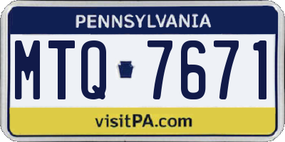 PA license plate MTQ7671