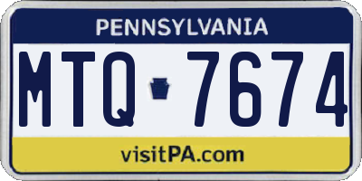 PA license plate MTQ7674