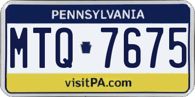 PA license plate MTQ7675