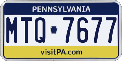 PA license plate MTQ7677