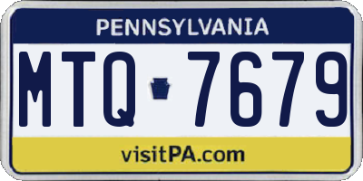 PA license plate MTQ7679