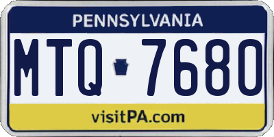 PA license plate MTQ7680