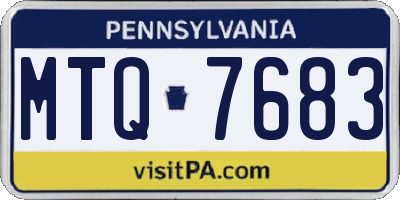 PA license plate MTQ7683