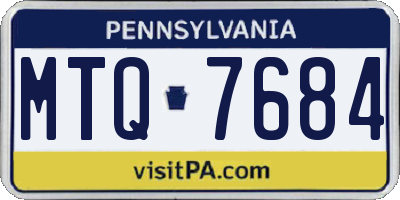 PA license plate MTQ7684