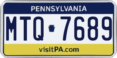 PA license plate MTQ7689