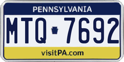 PA license plate MTQ7692