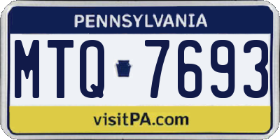 PA license plate MTQ7693