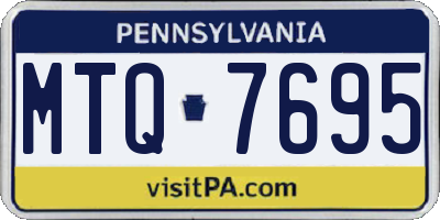 PA license plate MTQ7695