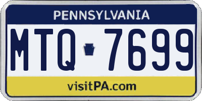 PA license plate MTQ7699