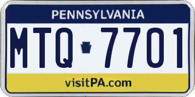 PA license plate MTQ7701