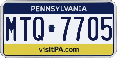 PA license plate MTQ7705