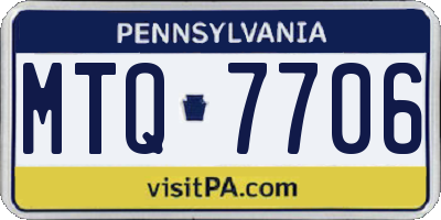 PA license plate MTQ7706