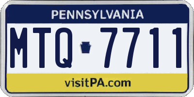 PA license plate MTQ7711