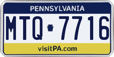 PA license plate MTQ7716