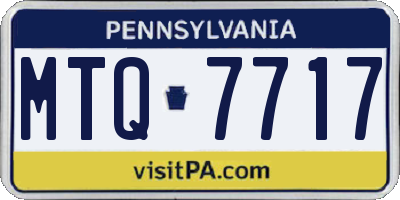 PA license plate MTQ7717