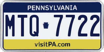 PA license plate MTQ7722