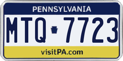 PA license plate MTQ7723