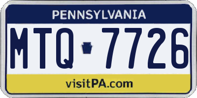 PA license plate MTQ7726