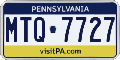 PA license plate MTQ7727