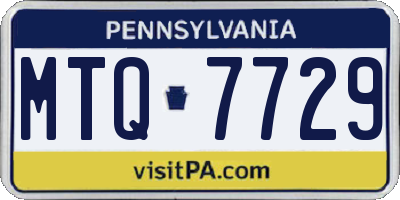 PA license plate MTQ7729