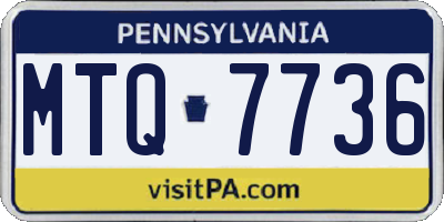 PA license plate MTQ7736