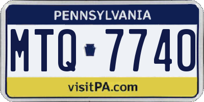 PA license plate MTQ7740