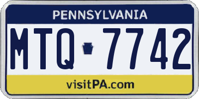 PA license plate MTQ7742