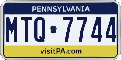 PA license plate MTQ7744