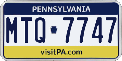 PA license plate MTQ7747