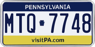 PA license plate MTQ7748