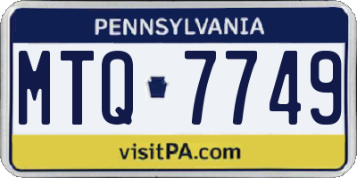 PA license plate MTQ7749