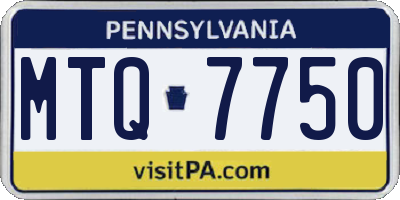 PA license plate MTQ7750