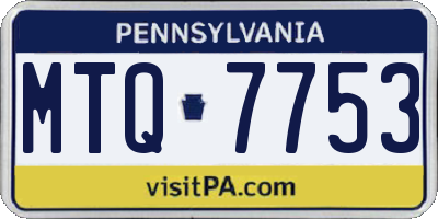 PA license plate MTQ7753