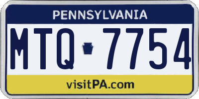PA license plate MTQ7754