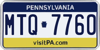 PA license plate MTQ7760