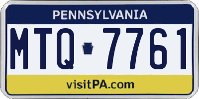 PA license plate MTQ7761