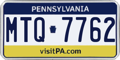 PA license plate MTQ7762