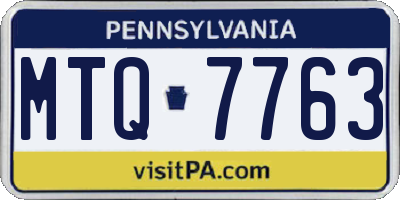 PA license plate MTQ7763