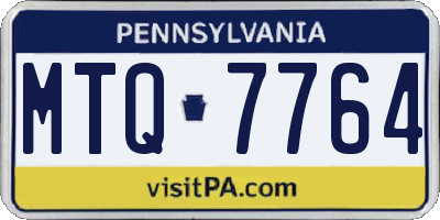 PA license plate MTQ7764