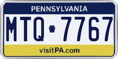 PA license plate MTQ7767