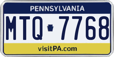 PA license plate MTQ7768