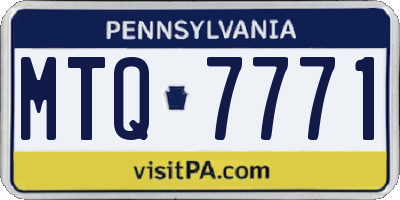 PA license plate MTQ7771