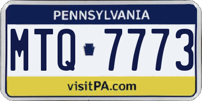 PA license plate MTQ7773