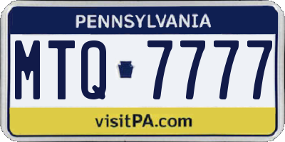 PA license plate MTQ7777