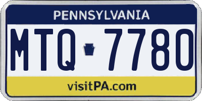 PA license plate MTQ7780