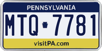 PA license plate MTQ7781