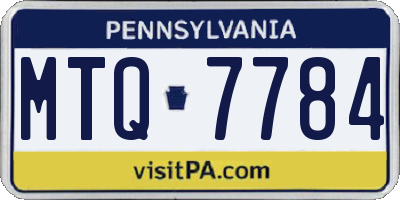 PA license plate MTQ7784