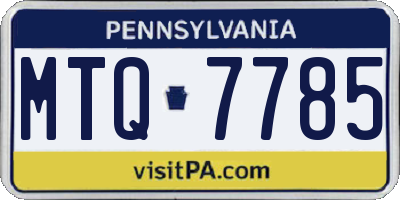 PA license plate MTQ7785