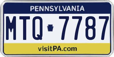 PA license plate MTQ7787