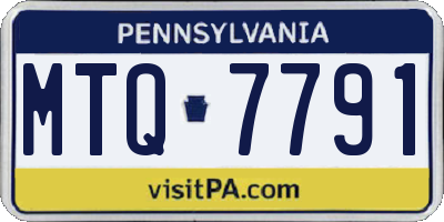 PA license plate MTQ7791